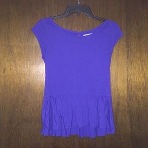 Blue peplum top.